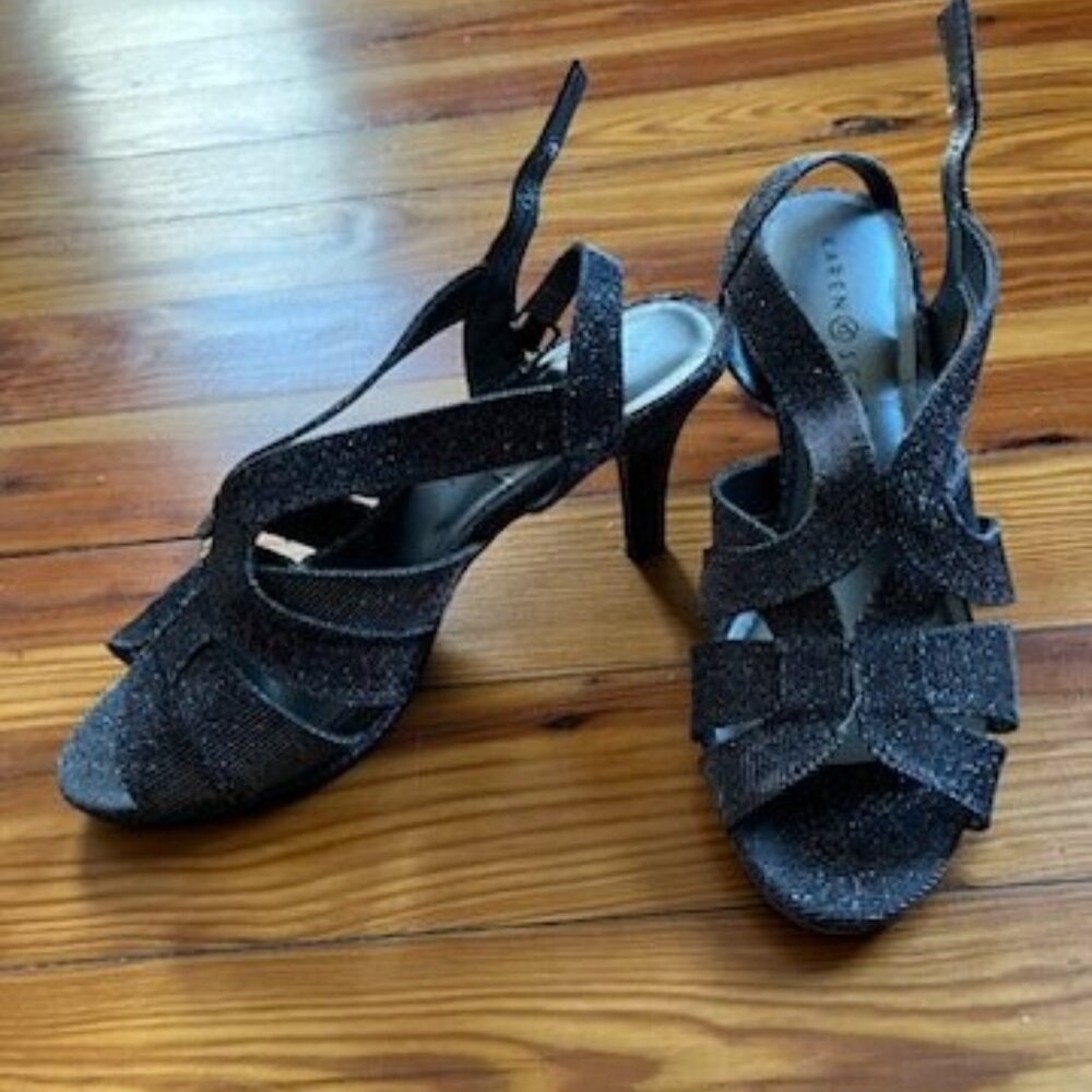 Formal Grey Sparkle Strapped Sandals